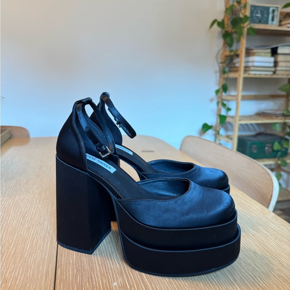 Steve Madden Charlize Platform Satin Heels